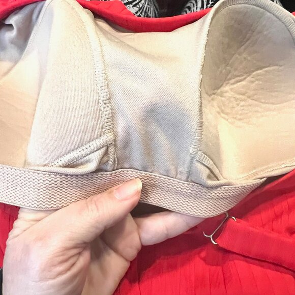 Shade & Shore Women's One Piece Red Ribbed Belted Front Swimsuit-X Large-Adjust - Picture 14 of 14